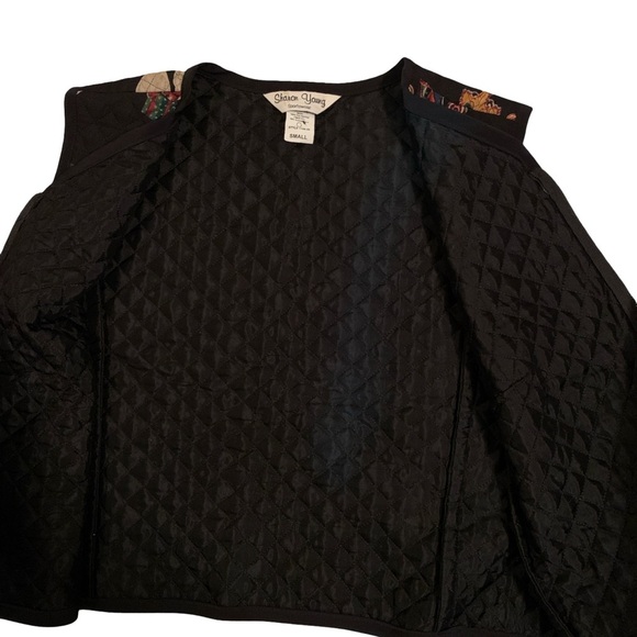 Vintage Sharon Young Sportswear Womens Sz small  quilted Christmas vest - Picture 3 of 3